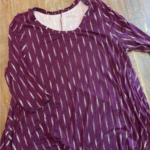 Lane Bryant Purple 3/4 Sleeve Relaxed Blouse